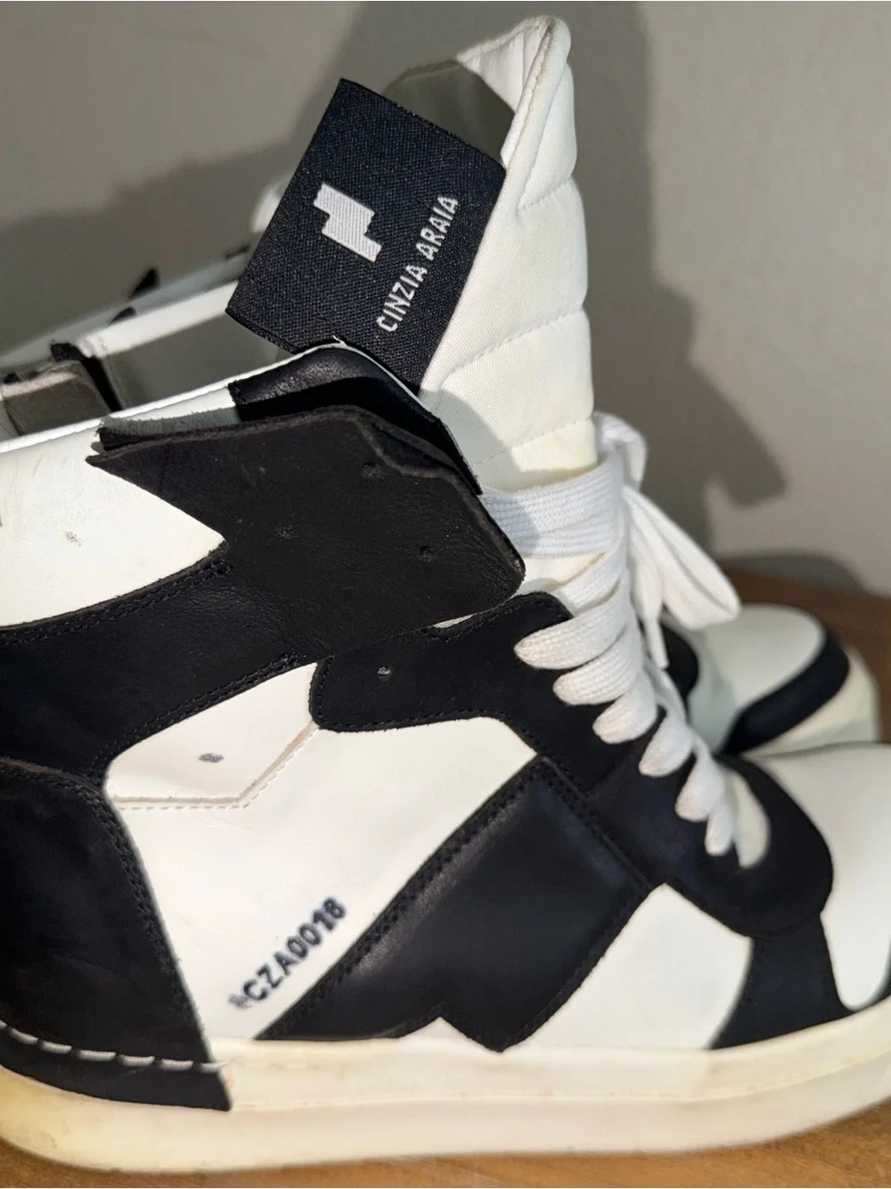 Black and White Athletic High-Top Sneakers
